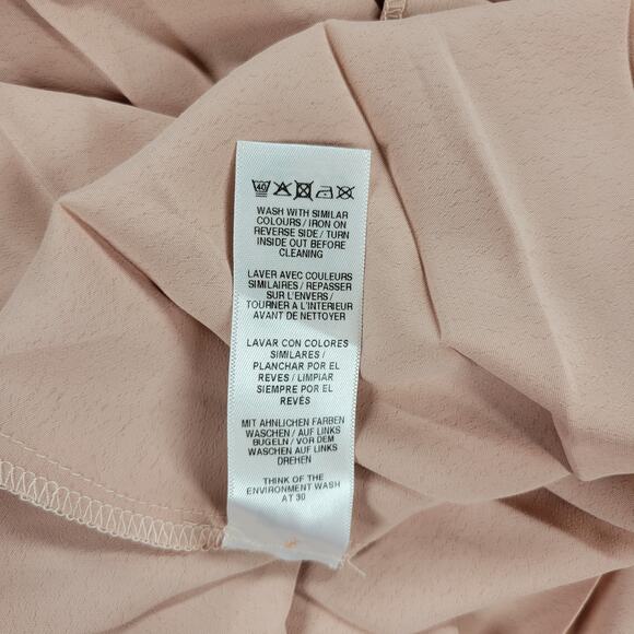 ASOS Womens Trapeze Dress 12 Pink Pleated Empire Waist Keyhole Bell Sleeve Mini - Picture 12 of 13